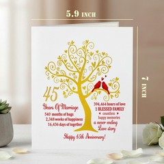 45th Wedding Anniversary Pop-Up Card – 3D Cherry Blossom Tree with Couple