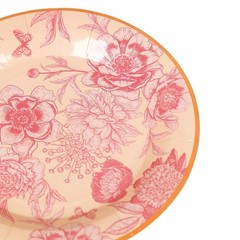 50 Dessert and Dinner Plates with Gold Rim – Dusty Rose Spring Floral Print