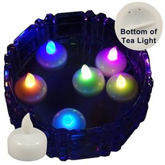SAFE FLOATING CHRISTMAS MULTICOLOR LED TEA LIGHTS LIGHTING DECORATIONS 6 PIECES