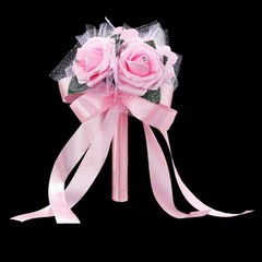 Hand Bunch Bridal Holding Flower Artificial Rose Silk Bouquet Bridesmaid Decor