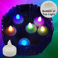 18 Multicolor Led Floating Floral Tea Light Candle for Wedding Centerpiece Decor