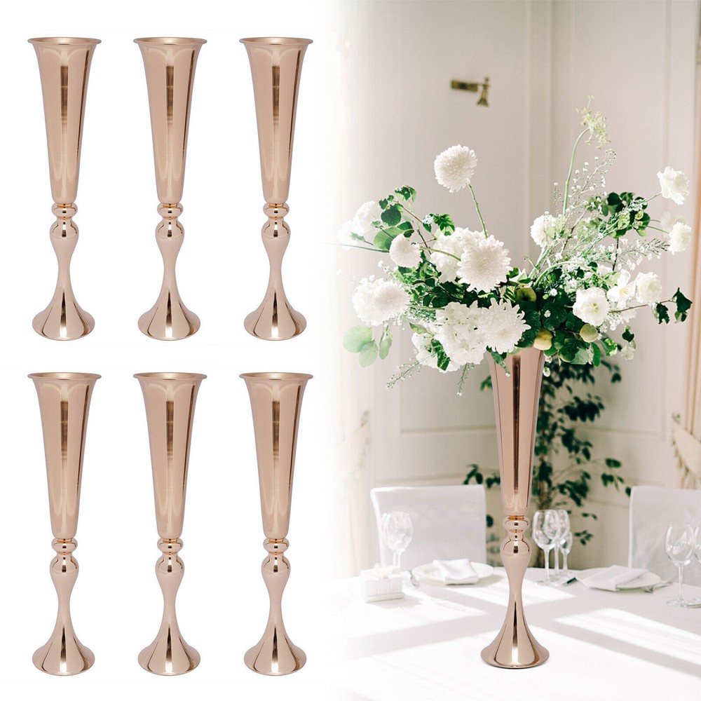 6 Pcs Versatile Vase Metal Wedding Centerpieces 22.2″ Height Iron Road Guide Set