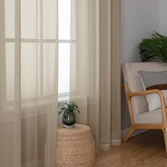 Sheer Curtains 63 Inches Long 2 Panels Set, Semi 40″W x 63″L (Pack of 2) Taupe