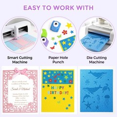 Koogel 36 Sheets Glitter Cardstock, 8.27″ x 11.7″ (A4 Size) 18 Medium, Multi