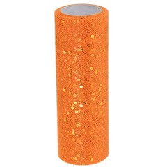 Tulle Fabric Rolls 6″ by 10 Yards Fabric Spool Tulle for DIY, Orange