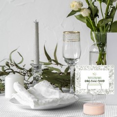 Table Number Holders Pack of 10 Metal Wire with Wooden Base for Better Stabil…