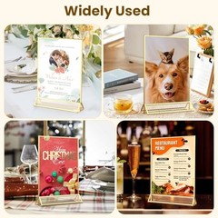 Gold Frames 8X10 Acrylic Sign Holder Double-Sided Picture 8X10-6 Pack-Gold