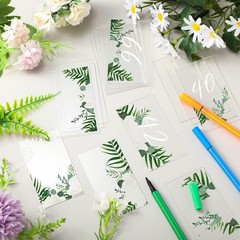 120 PCS Clear Acrylic Wedding Place Cards Blank Name Plate Seating Chart Sign