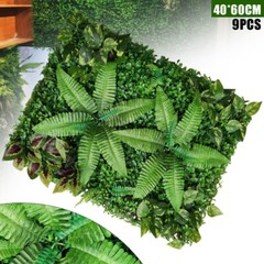 9*Artificial Plant Wall Panel Grass Hedge Vertical Garden Backdrop Decoration US