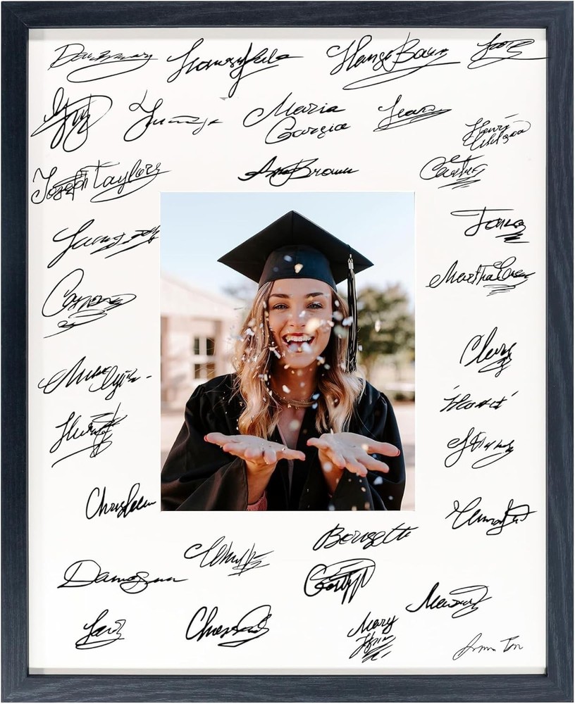 16×20 Graduation Signature Picture Frame with White Mat Display 8×10 Photo fo…