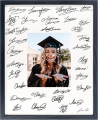 16×20 Graduation Signature Picture Frame with White Mat Display 8×10 Photo fo…