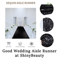 Aisle Runners For Weddings 2ftx15ft Black Sequin Aisle Runner Glitter Aisle Runn