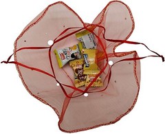 100pcs Sheer Organza Favor Bags Round Drawstring Organza Pouches -10.2″ Diameter