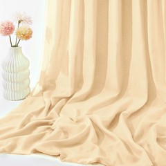 VACVELT Champagne Chiffon Fabric by The Yard, 60 Inch Wide Chiffon Sheer Fabr…