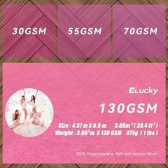 Pink Carpet Runner for Party, 2.6X15ft, 130GSM Felt Non-Woven with Double