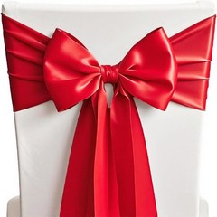 Pack of 50 Satin Red Chair Sashes for Wedding – Chair Bows 7×108 Inches Chairs