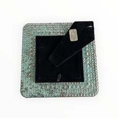 Color Accent Collection Aqua Blue Silver Textured Glass Photo Frame 4×4
