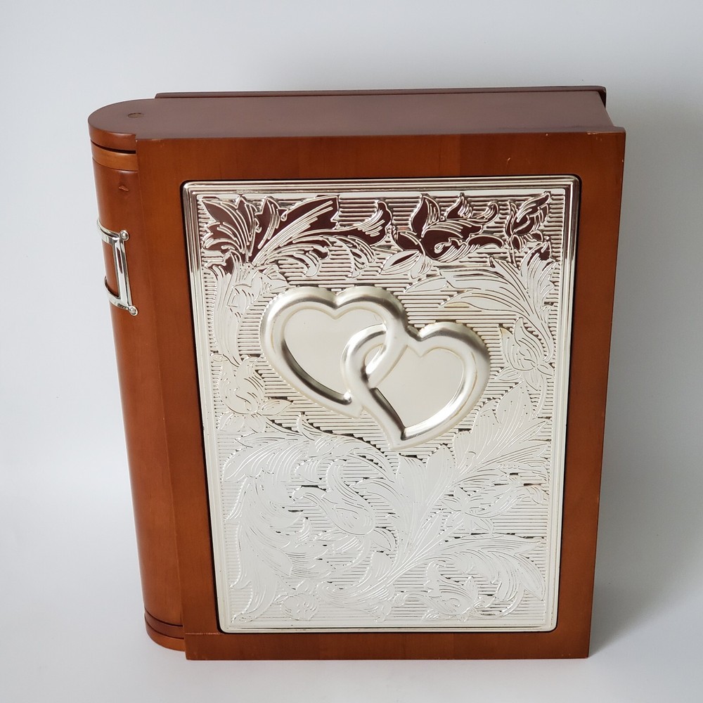 Lenox Wedding Promises Book Shelf Album Wood & Silver Tone for 160 Photos