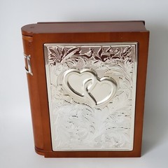 Lenox Wedding Promises Book Shelf Album Wood & Silver Tone for 160 Photos