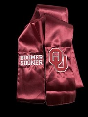 University of Oklahoma (OU) Satin Chair Sash / Wreath Sash (2 Logos) 49k Stitch