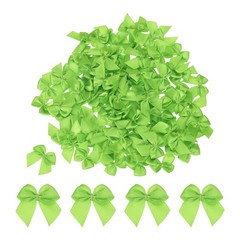 100Pcs Mini Ribbon Bow 1″ Mini Fabric Satin Ribbon Flower Bows, Fruit Green