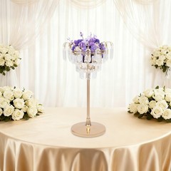 Crystal Tiered Flower Stand Gold Wedding Centerpiece Vase For Table Decor
