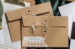 250gsm Kraft Paper Envelope Vintage Pockets Bulk medium, Brown-20