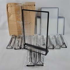 FairSandy Acrylic Table Name Holders Lot 12 Clear Black Wedding 1.5x5x8 Holder