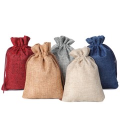 100 200 Wedding Favor Bags Hessian Burlap Jute Gift Bag Jewelry Drawstring Pouch