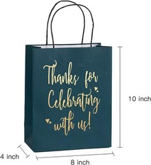 Medium Size Gift Bags – Gold Foil – Welcome Black or Thank You Navy