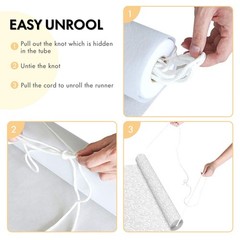 Aisle Runner, White, 3×100 Feet, 50g – Indoor & Outdoor Use, Wedding Decorations