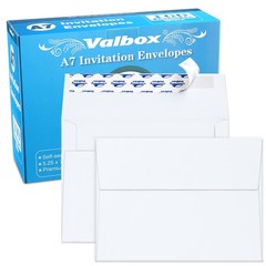 ValBox 5×7 Envelopes for Invitation 100 Qty A7 (5.25 x 7.25 Inches), White