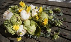 Romantic Peony Wedding Bride Bouquet Garden Waterfall Sagging Simulation Flower