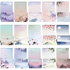 Geyee 200 Pieces Watercolor Stationary Paper and Envelopes Include 100 berry