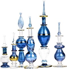 NileCart Egyptian Perfume Bottles All blue 2-5 in Collection Set of 6 Blue
