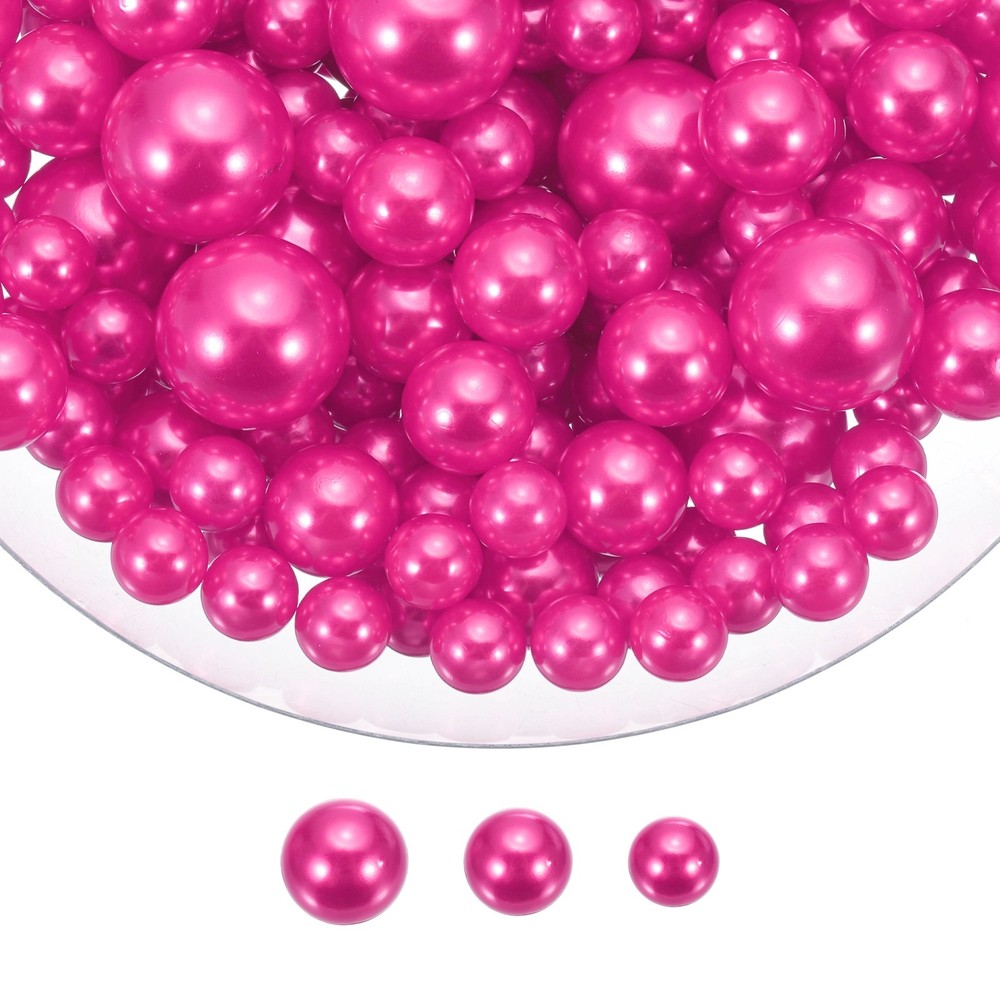 200Pcs, Pearl Bead for Vase Filler 20/14/10mm Floating Beads(Rose Red)