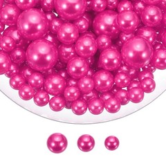 200Pcs, Pearl Bead for Vase Filler 20/14/10mm Floating Beads(Rose Red)