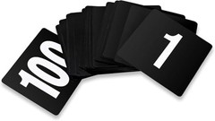 Double-Sided Plastic Table Numbers 1-100, 4″x4″, Light Grey on Black – Restauran