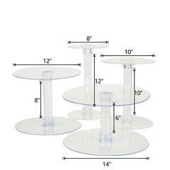 CAKE STAND 4 Tiers XL Clear Cupcakes Wedding Birthday Party Catering WHOLESALE