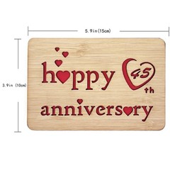 Wooden 45th Anniversary Card,Handmade Wedding Anniversary Greeting Cards,45th…