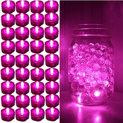 36 HOT PINK LED Submersible Tea Lights Wedding Centerpiece Eiffel Tower Vase USA