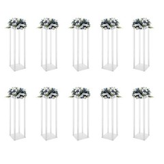 Acrylic Vase Set Wedding Flower Stands 10 Pieces 23.6 Inch Tall Clear Plastic