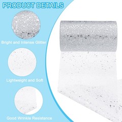 Tulle Fabric Rolls 6″ by 50 Yards Fabric Spool Tulle for DIY, White