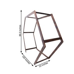 7 ft Dark Brown Hexagon Natural Wood Wedding Arch Backdrop Stand Party Supplies