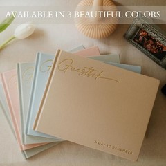 Elegant Sage Wedding Guest Book, 50 Pages, Linen Cover, 9×7 inches