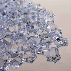 PMLAND Clear Acrylic Ice Rocks Crystals Cubes Gems 3lbs Bulk Bag for Table Decor