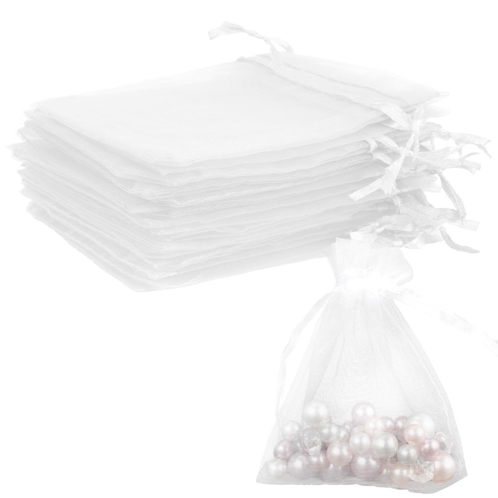 50PCS Sheer Organza Gift Bags 3x4in Drawstring Party Favor Jewelry Pouches 50pcs