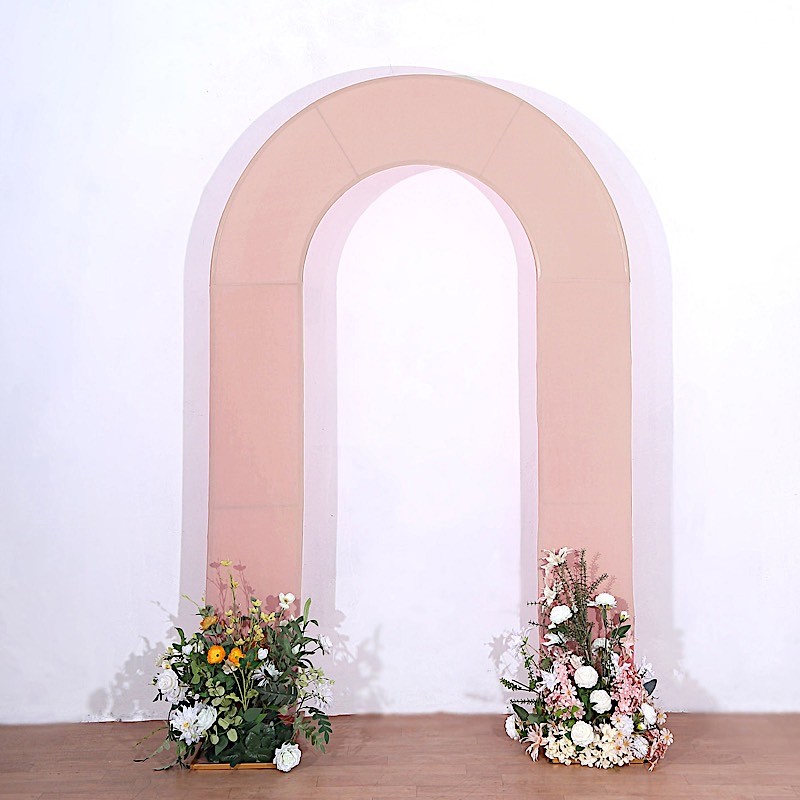 8ft DUSTY ROSE Fitted Spandex Open Arch Double Sided Backdrop STAND COVER Party