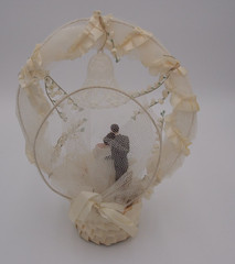 Vintage Bride & Groom Wedding Cake Topper or Wedding Shower Centerpiece