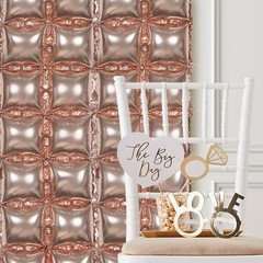 10 Rose Gold 43″ x 11″ Square Design Mylar Foil Balloons Wall Backdrop Events